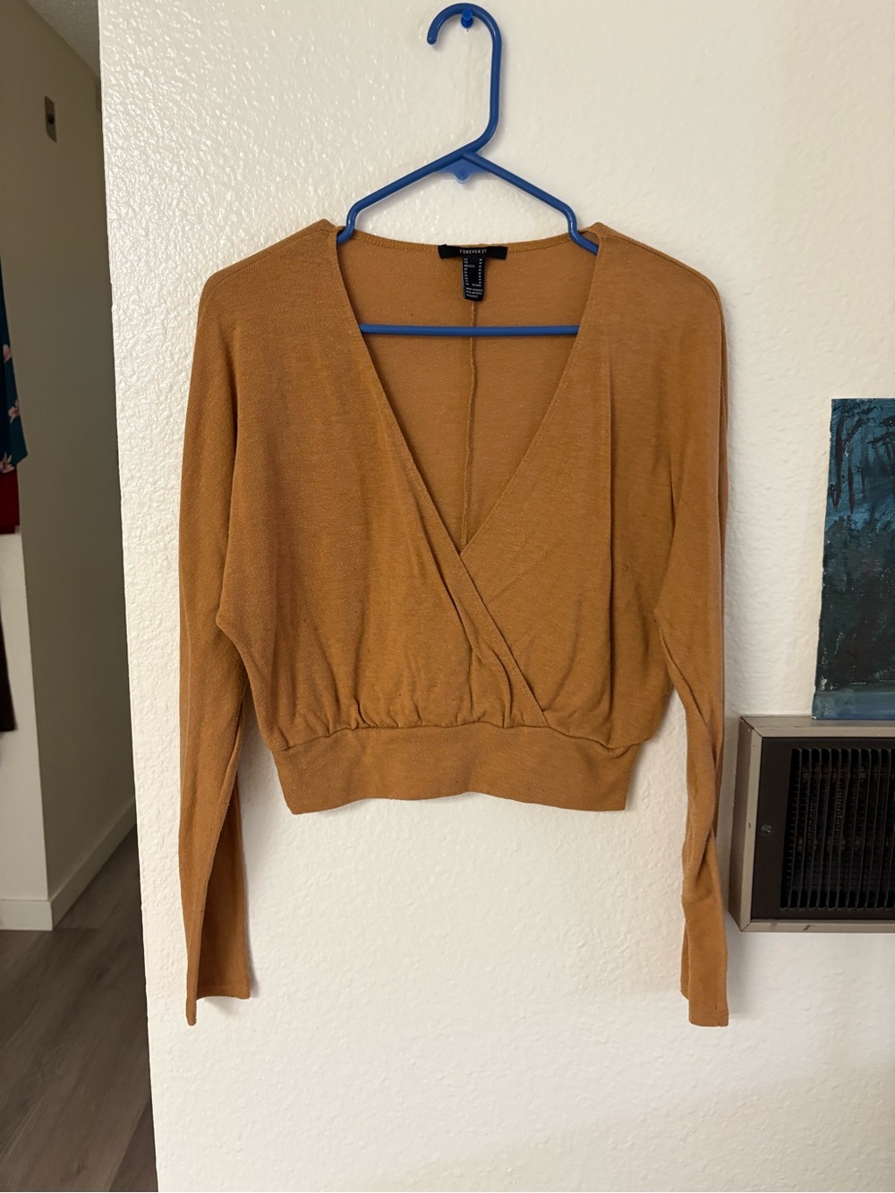 Surplice Long Sleeve Crop Top